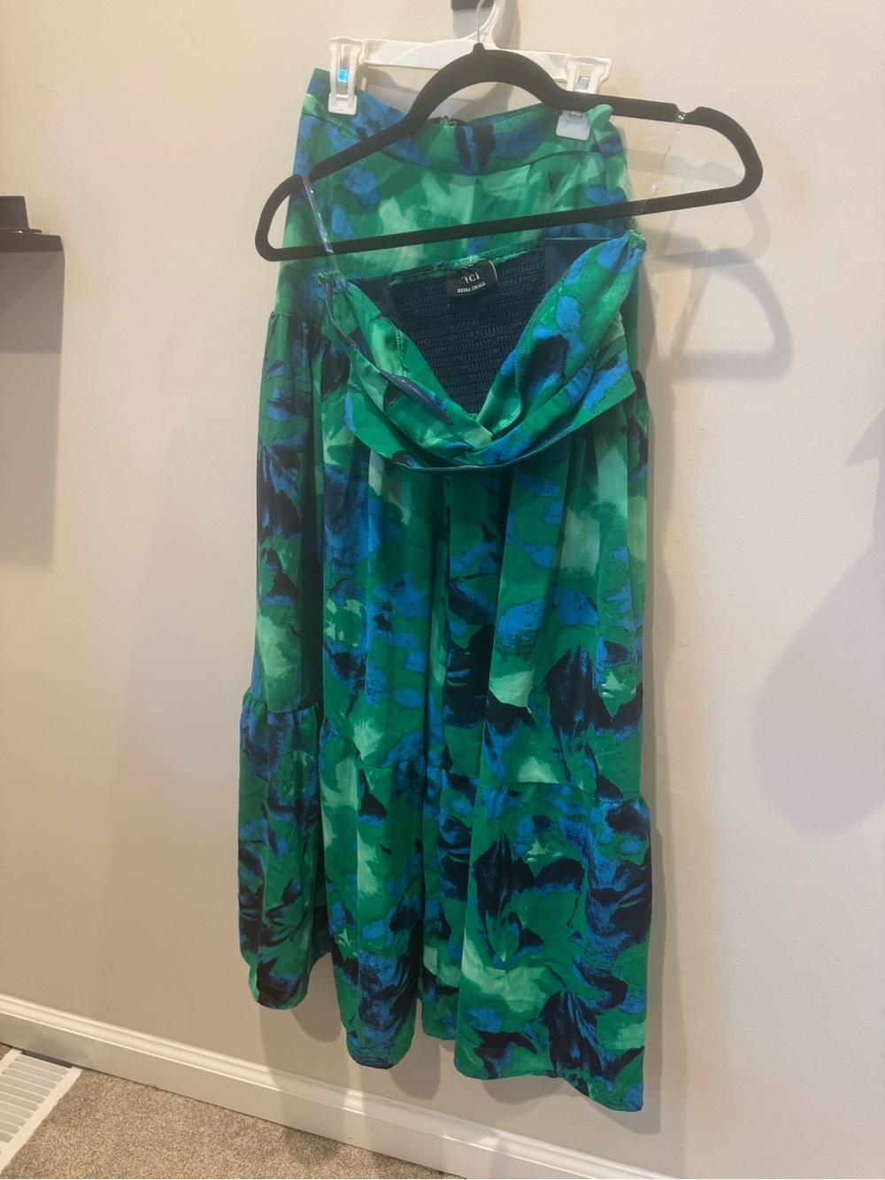 Vici Green Blue Abstract Two-Piece Maxi Skirt Set - Picture 3 of 3